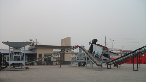 機(jī)制砂生產(chǎn)線試機(jī)中